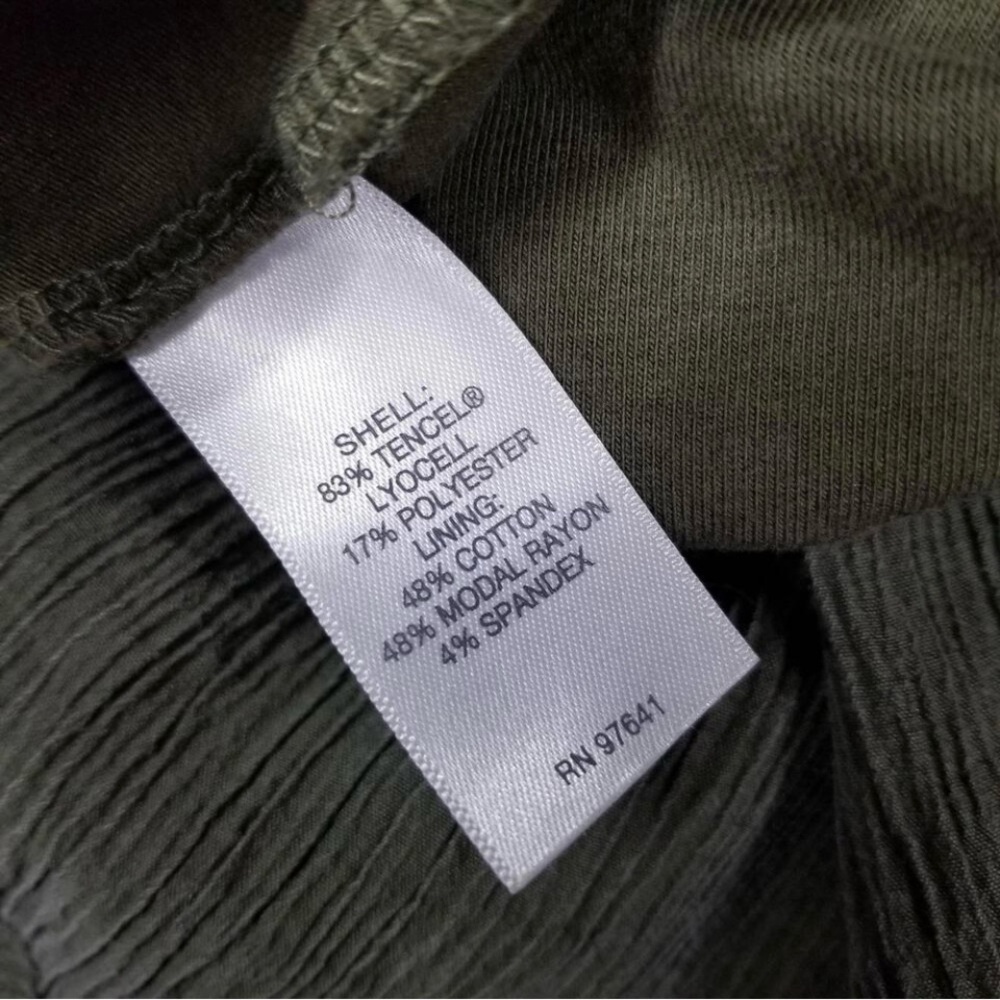 J. Jill Pure Jill Lagenlook Tank Dress XL Dark Olive Green Gauze Jersey layered - Picture 8 of 11